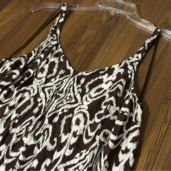 MSK Brown Printed Maxi Dress Lightweight Rayon - Picture 3 of 9